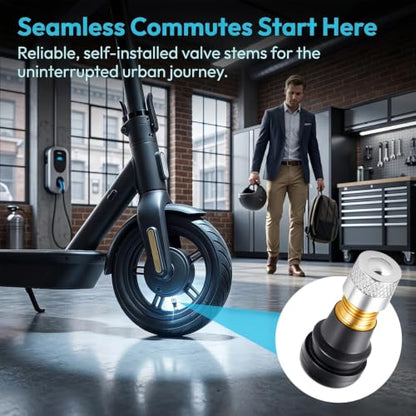 Tubeless Tire Valve Stems for Electric Scooter - color: Black, 2 Pcs