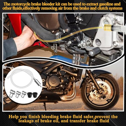 Brake Bleed Kit Hydraulic Disc Clutches Bleeding Kit Includes 100ml Syringe 50cm Hose and One Way Check Valve Tube Bleeding Tool for Motorcycle Cars Brake System Repair Maintenance