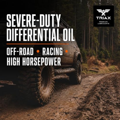 TRIAX Synergy Gear MAX 75W-140 GL-5, PAO Synthetic Long-Drain Axle, Differential Extreme Pressure Oil, Limited Slip Ready, 750,000 Mile Rating on Highway (6 Quart Pack) - size: 6 Quart Pack