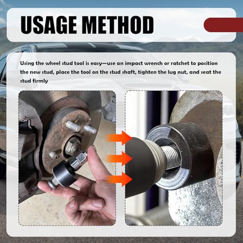 Wheel Stud Installer Tool Heavy Duty,Wheel Stud Removal Tool Includes 3/4" Hex Wheels Lug Nuts (M12x1.25/M12x1.5/M14x1.5),Professional Lug Studs Installer Tools Car Accessories