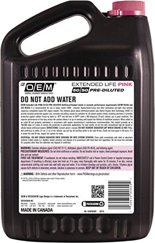 Recochem OEM 86-184POEMT Pink Premium Antifreeze 50/50 Extended Life PINK, 1 gallon, 1 Pack - color: Pink, style: 50/50 pre-mix