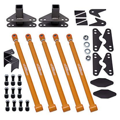 maXpeedingrods Parallel 4 Link Kit W/Panhard Bar, Universal Suspension Links For Trucks Classic Cars Rat Rods Hot Rods, Golden Yellow - color: Golden Yellow
