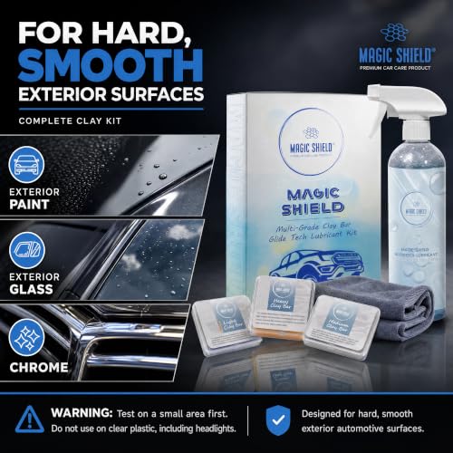 Magic Shield Car Clay Bar Kit with Lubricant Spray, 3 x 100 g - size: Triple clay bars w/ spray