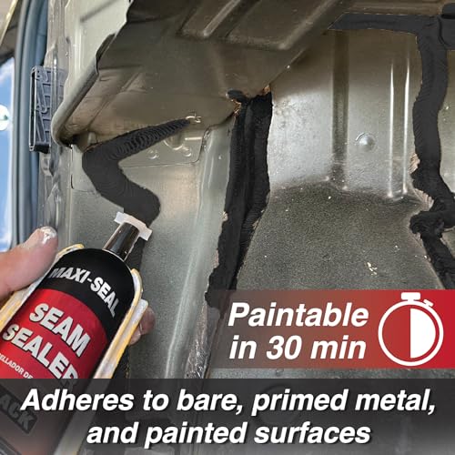 LAUCO Maxi-Seal Black Polyurethane Seam Sealer (2-Pack, 10.5oz Tube) | Durable & Flexible Auto Body Filler for OEM Seams | Brushable Joint Compound 87291 - style: 2 Pack