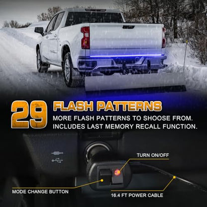 XRIDONSEN 60 inch Blue Tailgate Lights 360 LED Strobe Lights - color: Blue