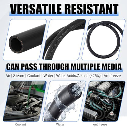 Outus 1/2", 50ft EPDM Heater Hose, 85PSI Black Coolant Hose Automotive - size: 1/2", 50FT