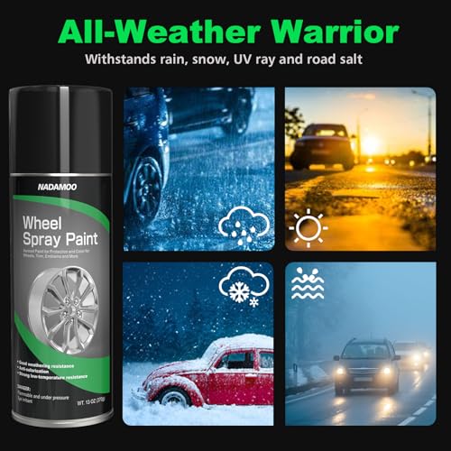 NADAMOO Silver Spray Paint for Wheels, Semi-Gloss - color: Silver, size: 13 Ounce (Pack of 4)