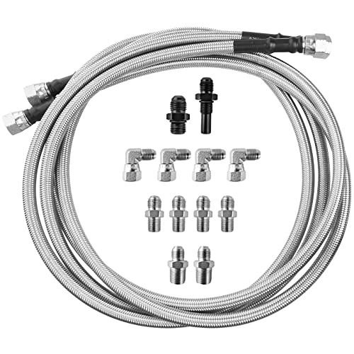 MuHize 70" 6AN Transmission Cooler Line Stainless Steel Braided for GM - size: 70 Inch