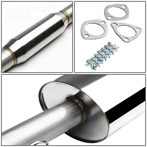 DNA MOTORING CBE-HC88-NRT Stainless Steel Cat Back Exhaust System [Compatible with 88-91 Honda Civic 3-Door Hatchback] - style: 14mm Double Walled