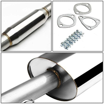 DNA MOTORING CBE-HC88-NRT Stainless Steel Cat Back Exhaust System [Compatible with 88-91 Honda Civic 3-Door Hatchback] - style: 14mm Double Walled