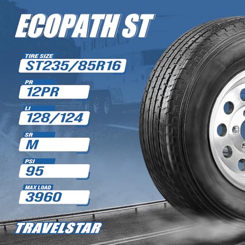 Set of 4 Travelstar Ecopath ST ST235/85R16 12 Ply 128M Trailer Tire - size: ST235/85R16 12PR