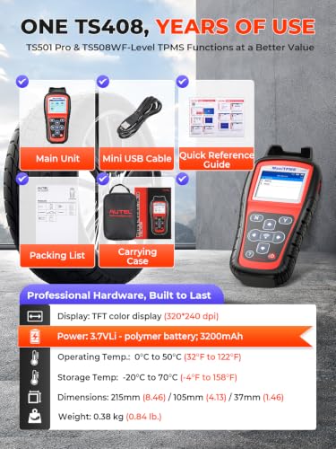 Autel MaxiTPMS TS408 TPMS Programming Tool, Relearn Activate All Sensors