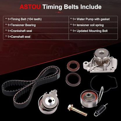 Timing Belt Kit w/Water Pump for 2001-2005 for Acura for EL 1.7L L4 SOHC