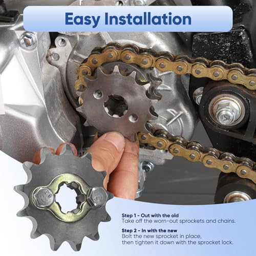 428 13T 17mm Front Engine Sprocket Mini Bike Motorcycle Sprocket for 50cc 70cc 110cc 125cc 140cc 160cc TaoTao ATV Roketa Coolster Sunl Lifan Chinese Quad Dirt Bike Parts - color: 428-13T