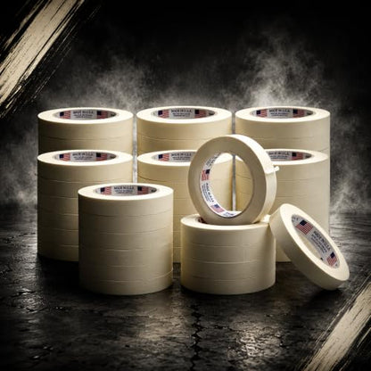 WOD Utility Grade General Purpose Masking Tape, 1 inch x 60 yds (Pack of 9) Great for Home or Office, Painting, or Labeling, Adhesive Leaves no Residue - size: 1 inch - Pack of 9