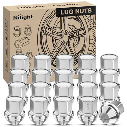 Nilight 20PCS M14x1.5 Lug Nuts Compatible with 2012-2018 Ram 1500 - color: Silver, size: 20PCS Ram 1500 2012-2018 Wrangler/Gladiator 19-22