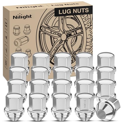 Nilight 20PCS M14x1.5 Lug Nuts Compatible with 2012-2018 Ram 1500 - color: Silver, size: 20PCS Ram 1500 2012-2018 Wrangler/Gladiator 19-22