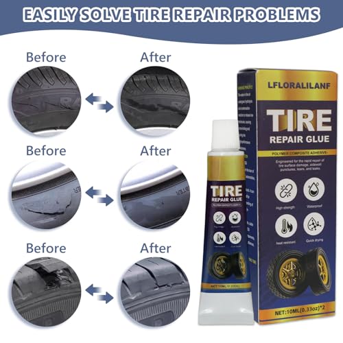 Tire Repair Glue Sidewall Rubber Cement Kit, Flexible Waterproof, 20ml