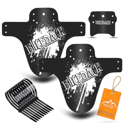 Mountain Bike Fenders, Fits 20-29 Inch MTB, 2-Piece Set - color: A-White