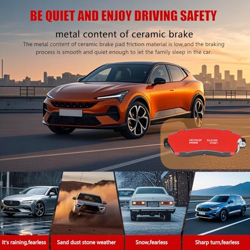 D1521 Front Ceramic Brake Pads Kit Fit For Honda Accord Crosstour 2011, For Crosstour 2012-2015, For CR-V 2012-2016, 2020-2022, For Odyssey 2011-2017, Passport 2019-2023 - style: HZ1521H