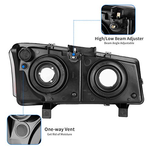 DWVO Headlights Assembly Compatible with 2003-2006 Chevy Silverado Chrome - color: A Chrome Housing Amber Reflector