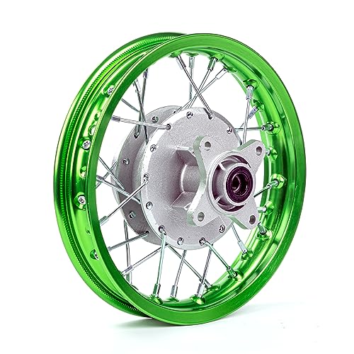 CRF50 Rim, XR50 Wheels Drum Brake Shoes for XR CRF Pit Dirt Bikes Black 1.40x10 Alloy Aluminum Rims(Green)