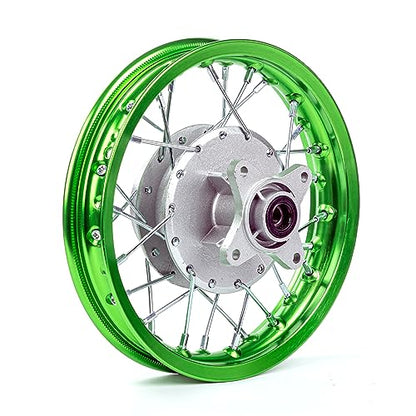 CRF50 Rim, XR50 Wheels Drum Brake Shoes for XR CRF Pit Dirt Bikes Black 1.40x10 Alloy Aluminum Rims(Green)