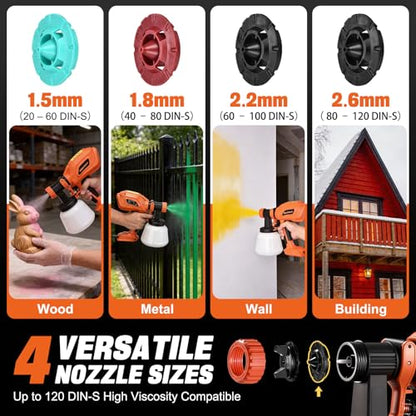 Paint Sprayer Electric Spray Gun Paint 800W 4 Nozzles 3 Patterns