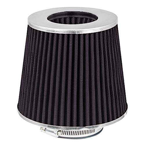 Mortar Aftermarket Auto Air Filter Replacement - Car Enthusiast Class Universal Cold Air Intake Gulps in More Air for More Engine Power & Passionate Induction Sound, 3 In, Black - color: Black, size: 3