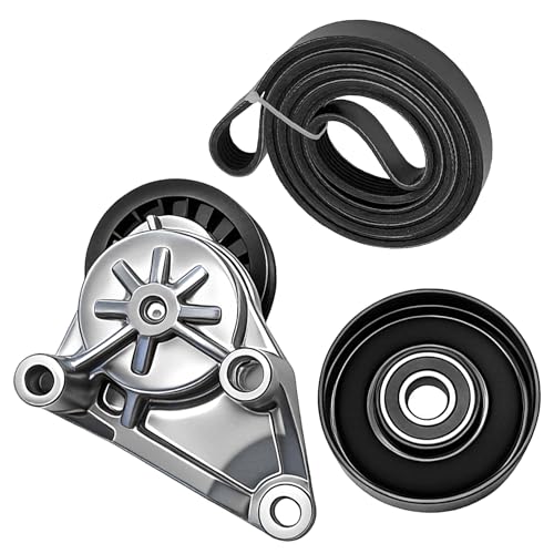 Serpentine Belt Kit With Tensioner And Idler Pulley For Cadillac Chevy GMC - size: Gm Silverado, Sierra, Yukon, Hummer (02-08)