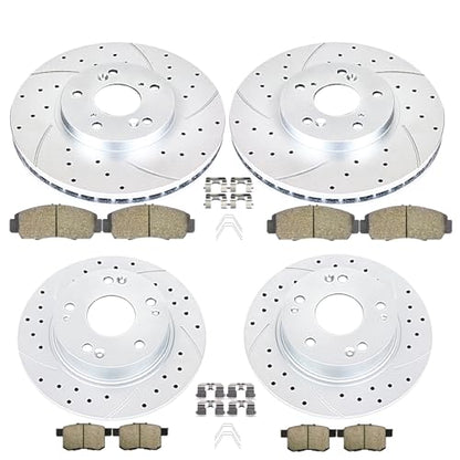 Acioparts Front (11.81") and Rear (11.1") Brake Kit for 2009-2010 TSX - size: ABK00701