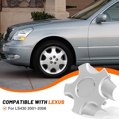 Wheel Center Cap 5-Lug Nut Compatible with Lexus LS430 2001-2006, Replacement Part Number 4260360030 (Pack of 4)