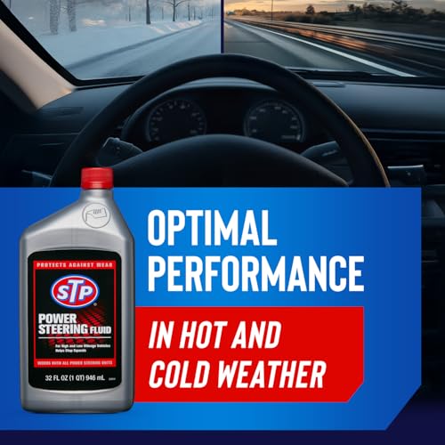 STP Power Steering Fluid, Steering Wheel Cleaner Protects Against Wear and Pump Breakdown in Cars and Trucks, 32 Oz, STP - size: 32 fl oz, style: Pack of 1