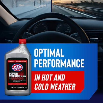STP Power Steering Fluid, Steering Wheel Cleaner Protects Against Wear and Pump Breakdown in Cars and Trucks, 32 Oz, STP - size: 32 fl oz, style: Pack of 1