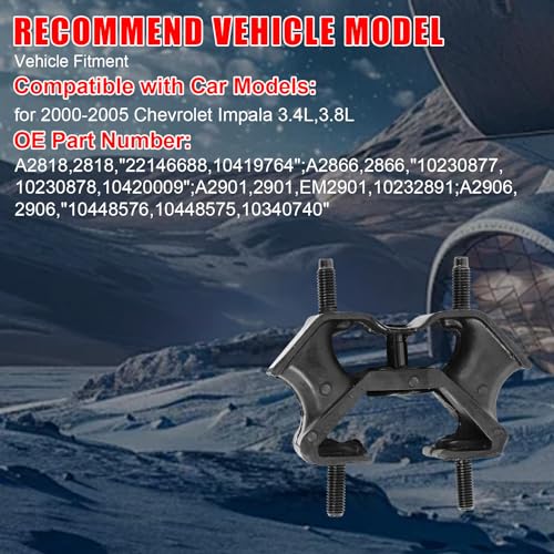 6Pcs Engine Motor & Trans Mount Kit Fit for 2000-2005 Chevrolet Impala 3.4L - size: 2000-2005 for Chevy Impala 3.4L,3.8L