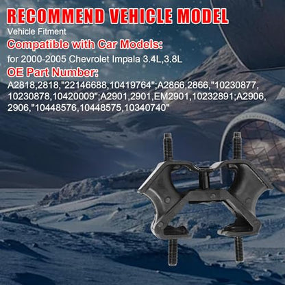 6Pcs Engine Motor & Trans Mount Kit Fit for 2000-2005 Chevrolet Impala 3.4L - size: 2000-2005 for Chevy Impala 3.4L,3.8L