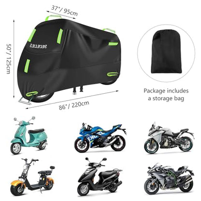 SECELES Scooter Cover Waterproof Outdoor Fits up to 82" Vespa 125cc 150cc - color: Green, size: XL (82" x 37" x 50")