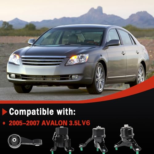 Engine Motor & Transmission Mount Compatible with 2005 2006 2007 Avalon 3.5L V6 Auto Set 4pc A4239HY A62036HY A62078 A4207 - size: 2005-2007 Avalon 3.5L