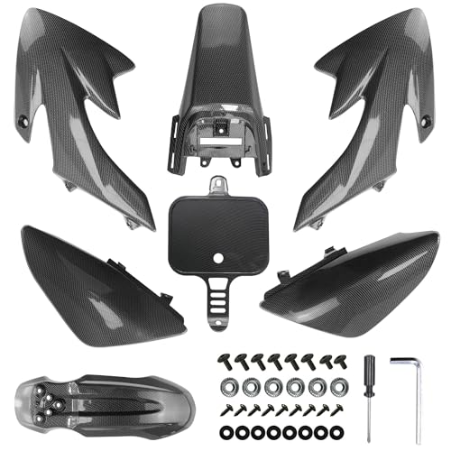 PRO BAT 7 PCs Carbon Fibre Plastic Fairing Fender Kit - color: Black Carbon Fiber Fender Kit