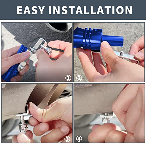 Universal Blue Universal Turbo Sound Whistle Muffler Pipe Sounder Simulator Tailpipe Noise Sound Enhancer Compatible with Motorcycle, Truck, Cars, Dirt Bike and Scooter(XL 2 Pack) - color: Blue