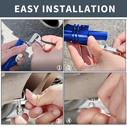 Universal Blue Universal Turbo Sound Whistle Muffler Pipe Sounder Simulator Tailpipe Noise Sound Enhancer Compatible with Motorcycle, Truck, Cars, Dirt Bike and Scooter(XL 2 Pack) - color: Blue