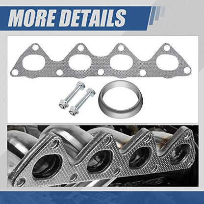 Auto Dynasty Header Exhaust Manifold Gasket Compatible with Honda Civic Si Del Sol Integra GSR 1.6L 1993-2001, Aluminum/Graphite