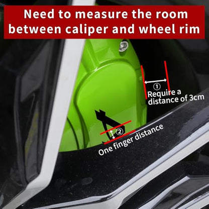 AOOA Green with Black Logo Caliper Covers Disc Brake Caliper Covers Caliper Paint Fit for KIA Telluride 2020-2025（front and rear） - color: Green with black logo