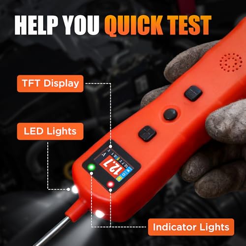 Power Circuit Probe Tester, 9V - 30V Automotive Circuit Tester, Test Light Automotive Power Fuse Tester, Voltage Tester 0.3V-70V for Continuity Test Resistance Test