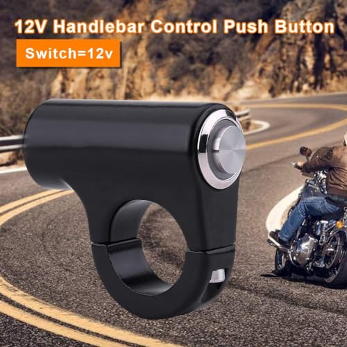 7/8 in Motorcycle Handlebar Switch with Self-Recovery Button, Blue Ray