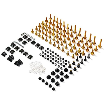 Fairing Complete Bolts Kit Screws for Suzuki GSXR1300 Hayabusa 2021 2022 2023 GSXR 1300 21 22 23 Aluminum Fasteners Hardware Clips (Gold) - color: Gold