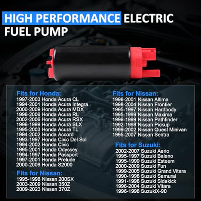 High Pressure 13.5V Electric Fuel Pump, 90 GPH 43-90 PSI High Flow Fuel Pump Replaces Walbro GSS342, compatible with E8229 E2068 E8213 EFP382A, for EFI Gasoline Engines - size: 43-90 PSI 90 GPH