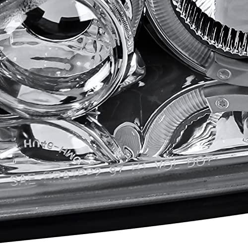 SPEC-D TUNING Dual LED Halo Projector Headlights - color: Chrome Housing Clear Lens