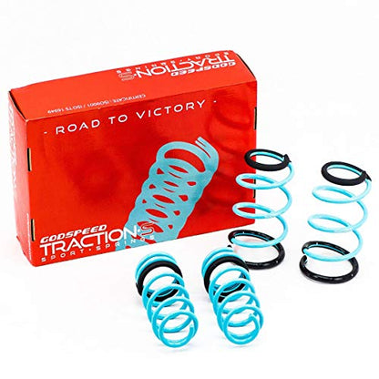 Godspeed LS-TS-MC-0001 Traction-S Performance Lowering Springs, Reduce Body Roll, Improved Handling, Set of 4, compatible with MINI Cooper Hatchback (R56) 2007-13