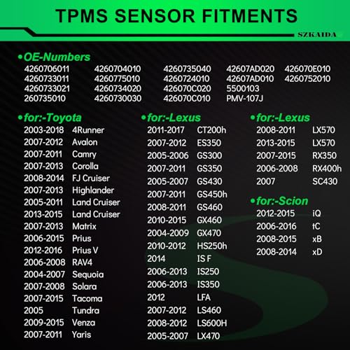 315MHZ Pre-Programmed TPMS Sensor Fits for:-Toyota for:-Lexus - size: 4260706011